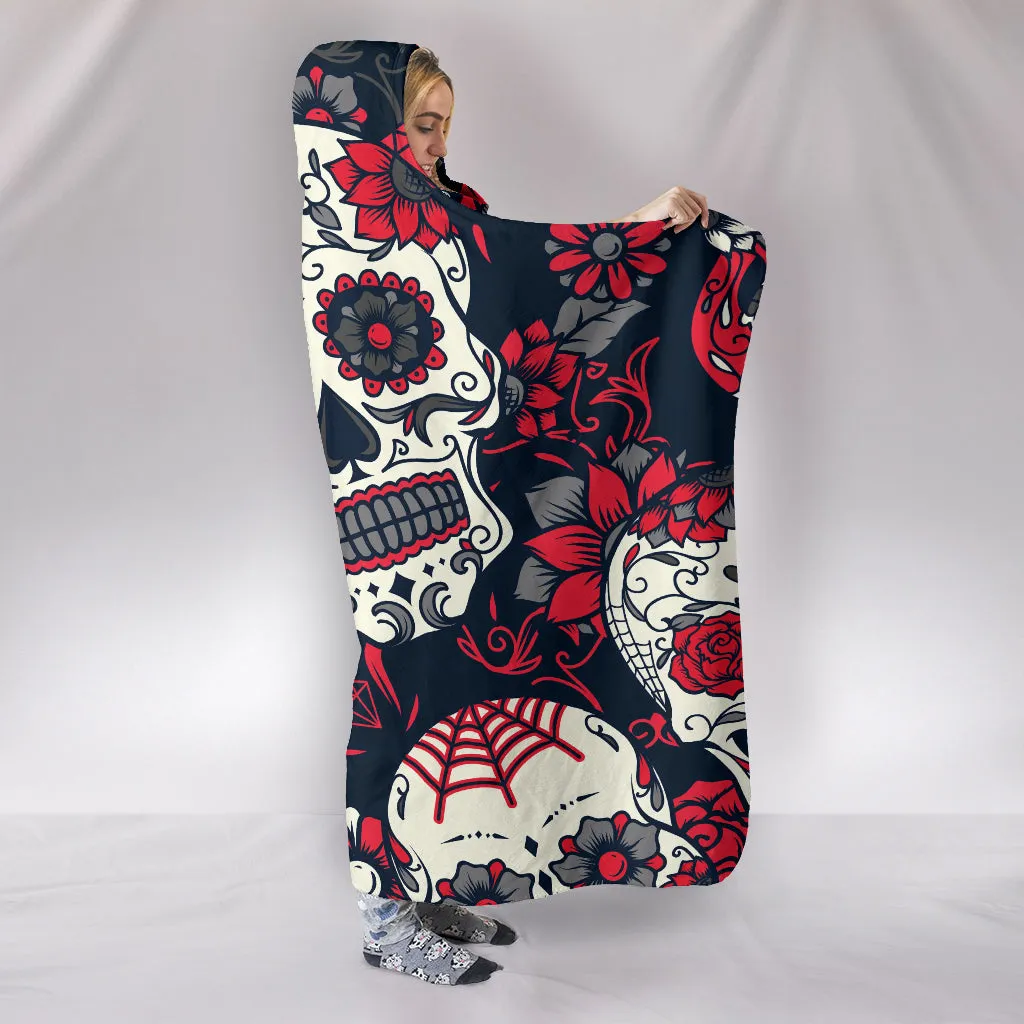 Sugar Skull Hoodie Blanket