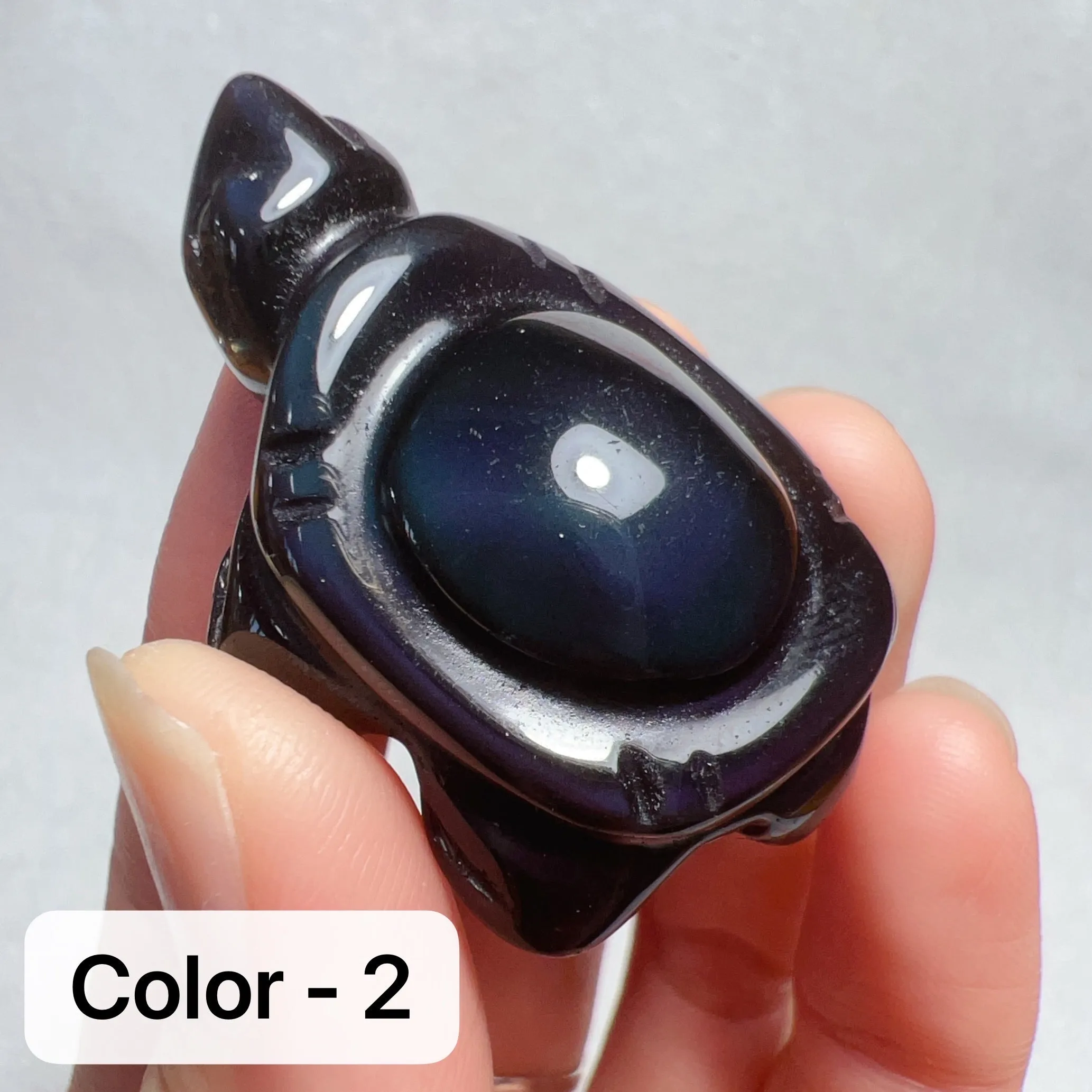 Super Cute Top-grade Rainbow Obsidian Hand-carved Cute Turtles Handmade Root Chakra Healing Stone Decors