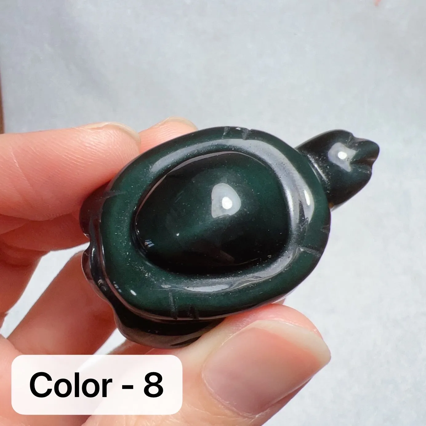 Super Cute Top-grade Rainbow Obsidian Hand-carved Cute Turtles Handmade Root Chakra Healing Stone Decors