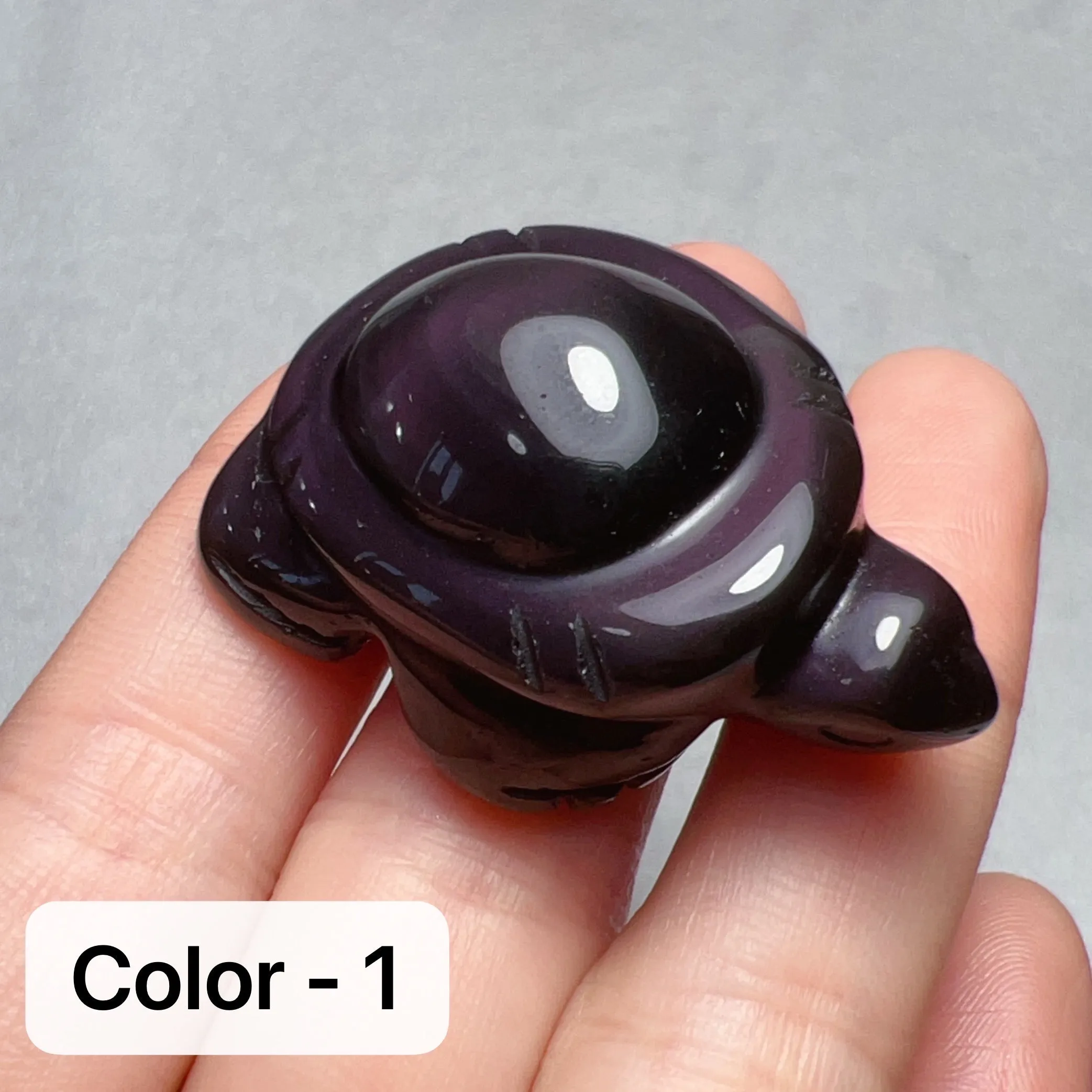 Super Cute Top-grade Rainbow Obsidian Hand-carved Cute Turtles Handmade Root Chakra Healing Stone Decors