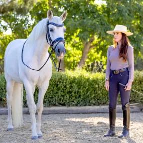 The Bluebell - Navy Patent Leather Snaffle Bridle with REMOVABLE FLASH