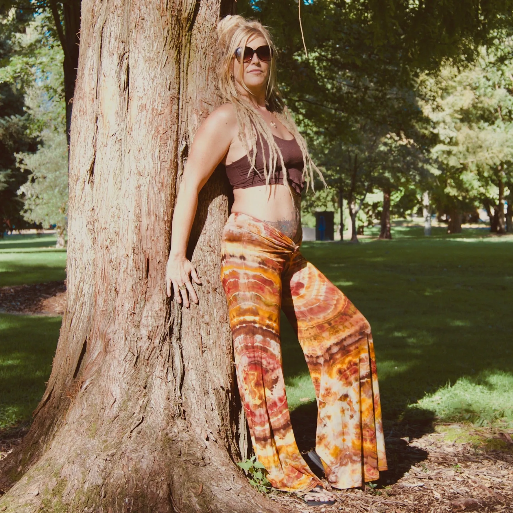 Tie Dye Autumn Long Knotted Gauchos