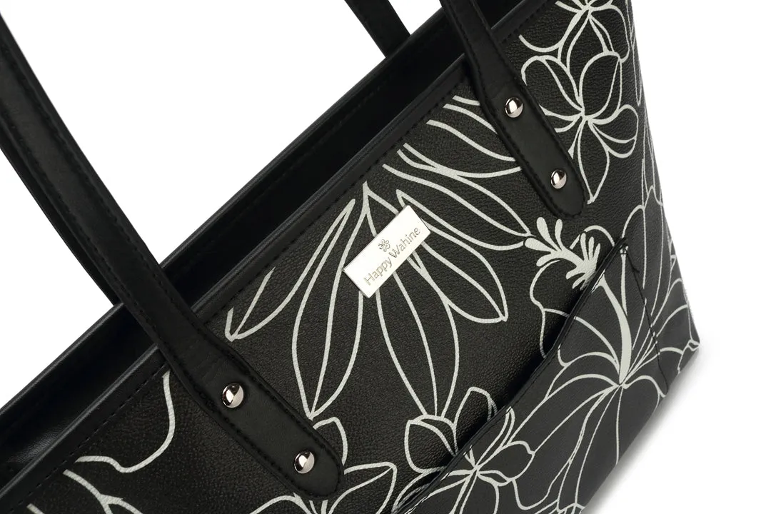 Tote Lianne Hibiscus Lines Black