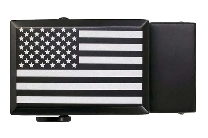 USA Flag Black Go-In Golf Buckle, Fits 1 3/8 Straps