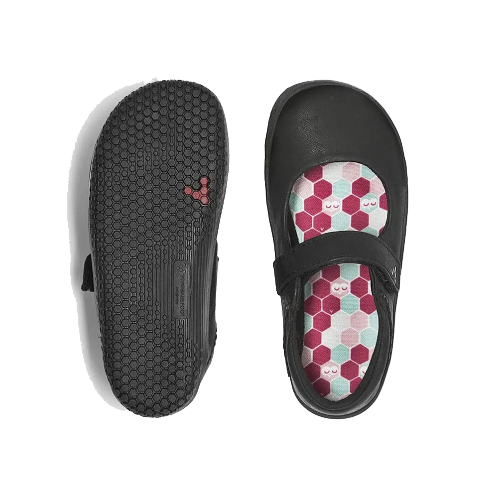 Vivobarefoot Wyn School Kids Obsidian Black