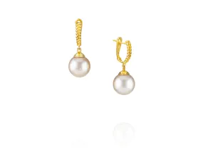 White South Sea Gold Drop Earrings