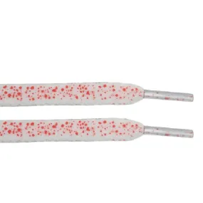 White/Red Speckled Flat Laces