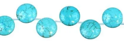 Wholesale Light Blue Turquoise Color Bead Coin Shape Gemstones 20mm