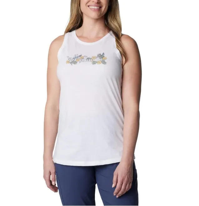 WOMEN'S BLUFF MESA TANK WHITE BRANDED BOUQUET TWO