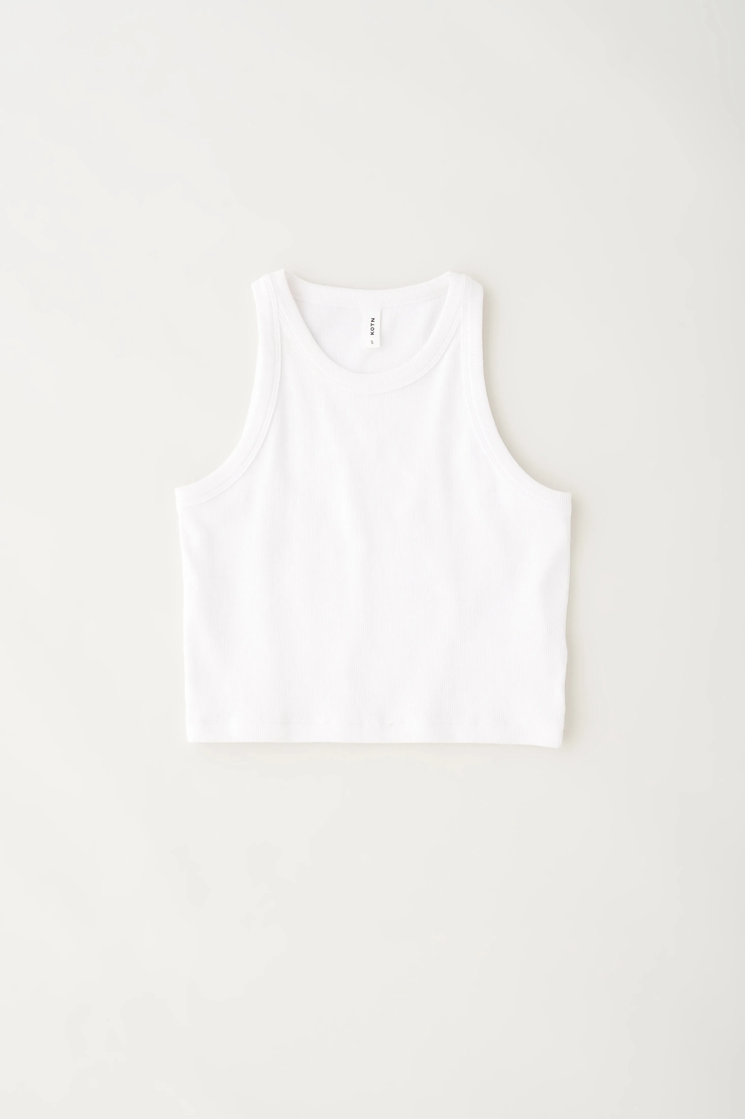 Women's Crop Racer Tank in White