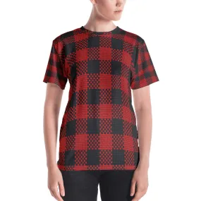 Women's T-shirt Red/Black Plaid