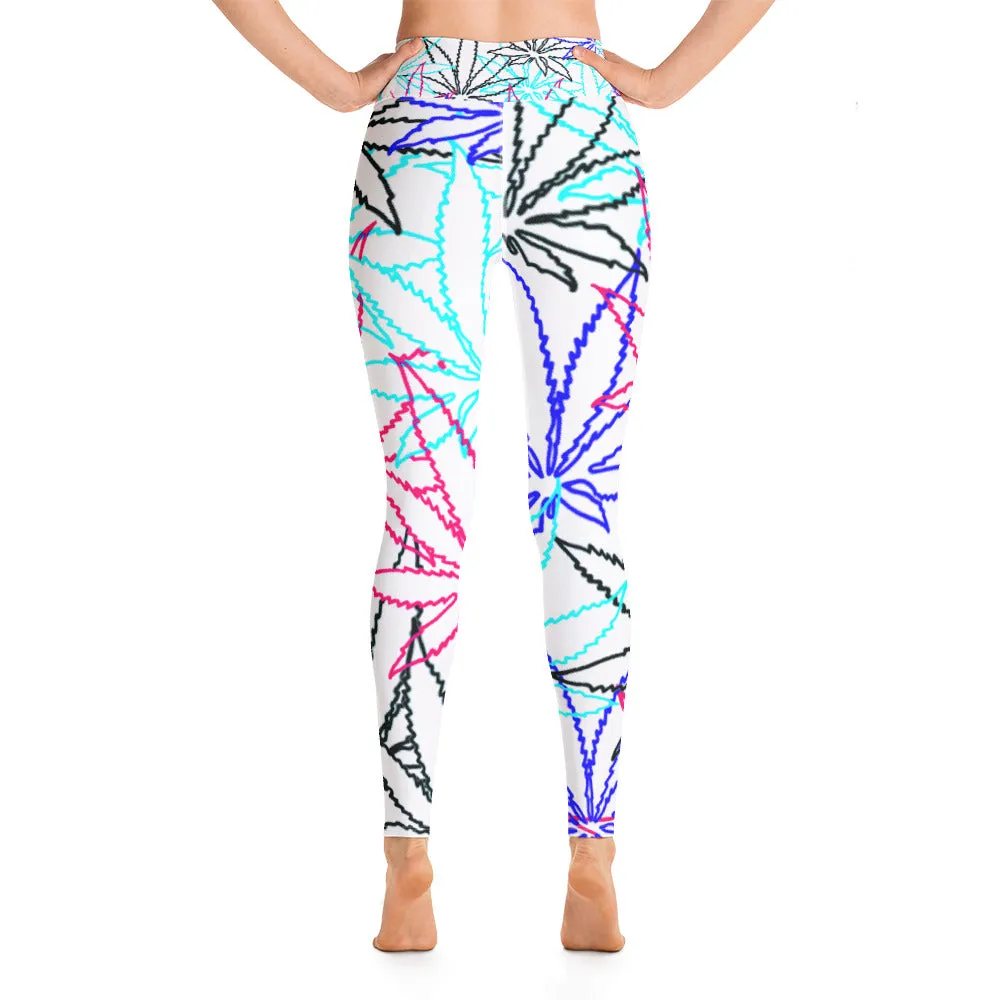 Yoga Pink Leaf E4SO Leggings