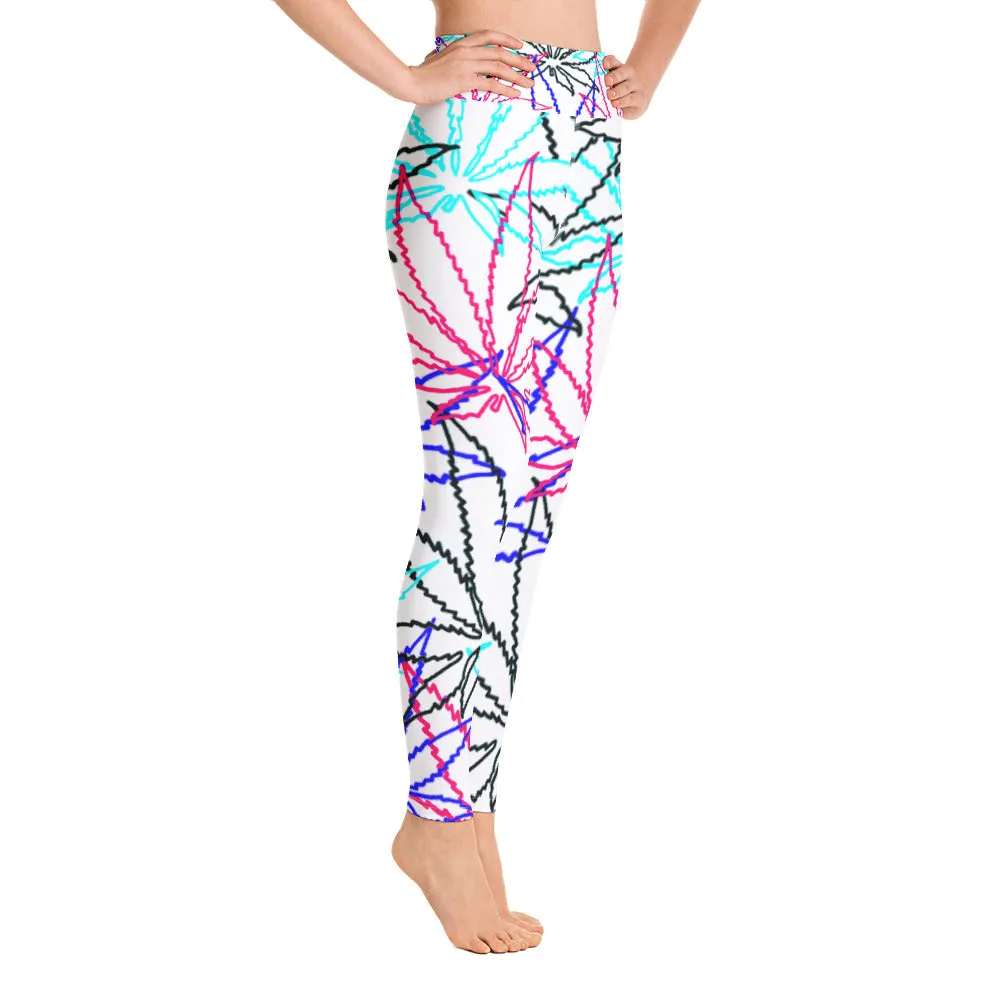 Yoga Pink Leaf E4SO Leggings