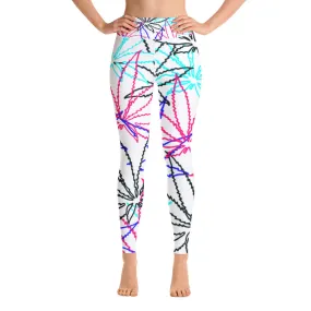 Yoga Pink Leaf E4SO Leggings