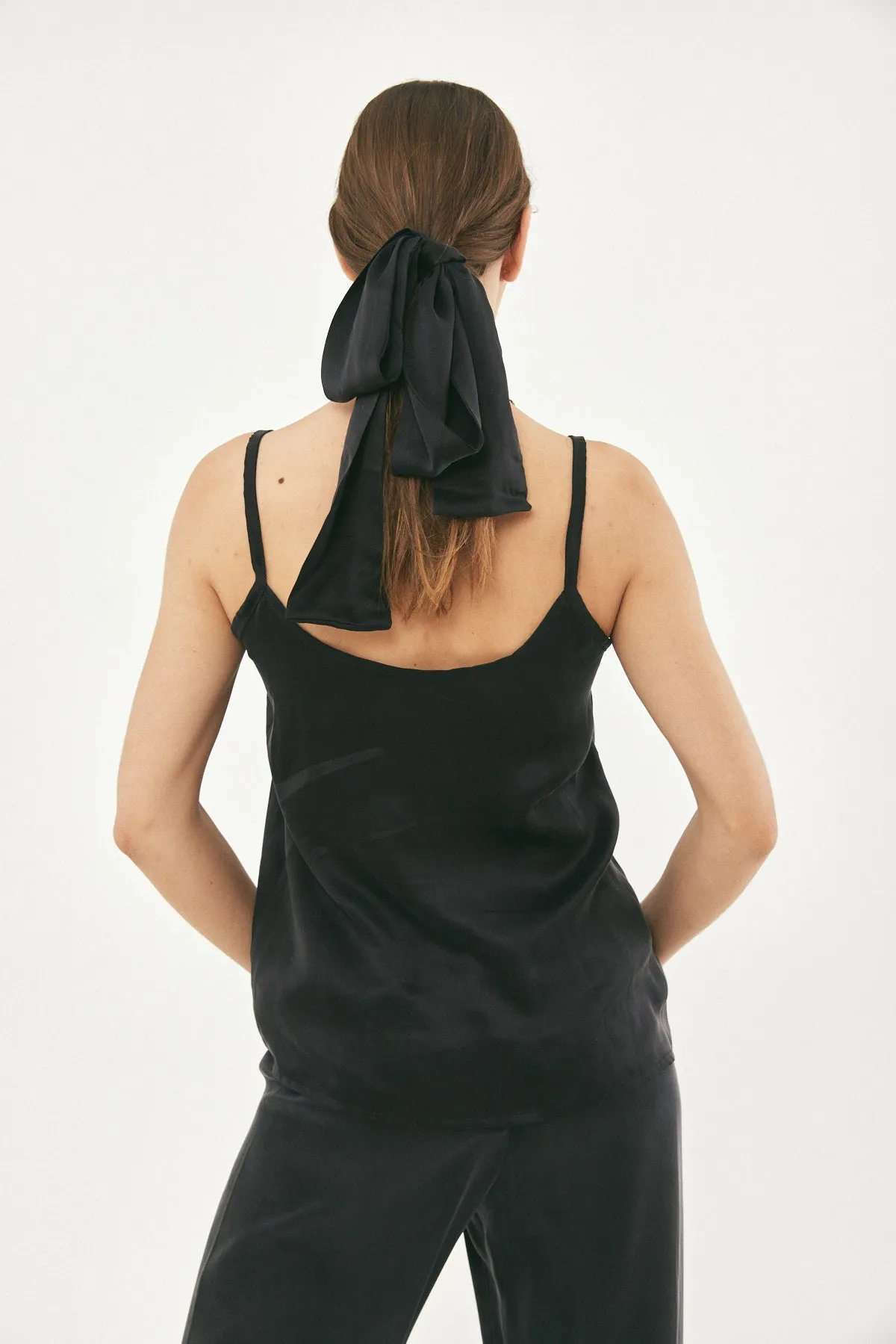 ZOE BLACK SILK TANK