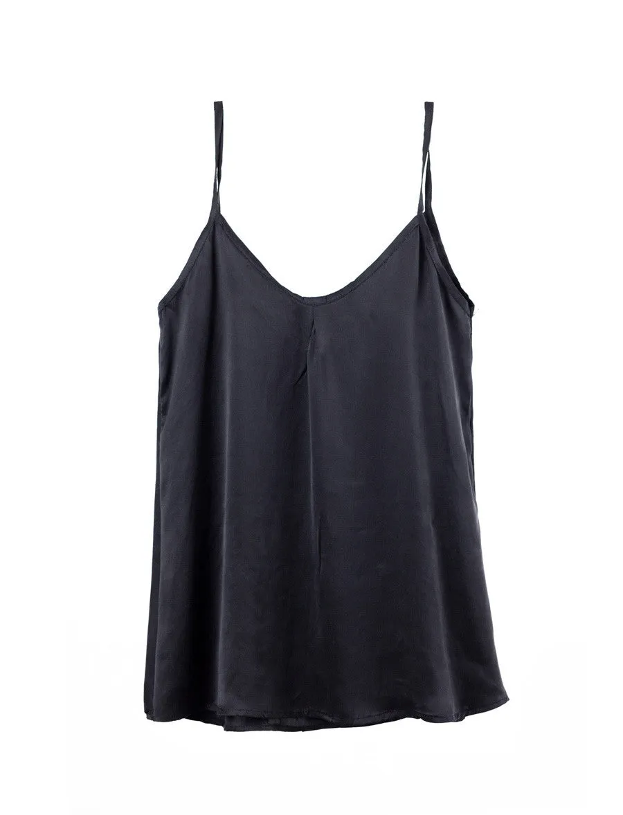 ZOE BLACK SILK TANK